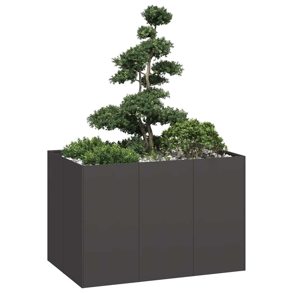 Plantenbak 120x80x80 cm staal zwart is nu te koop bij PeponiXL, paradijselijk wonen!