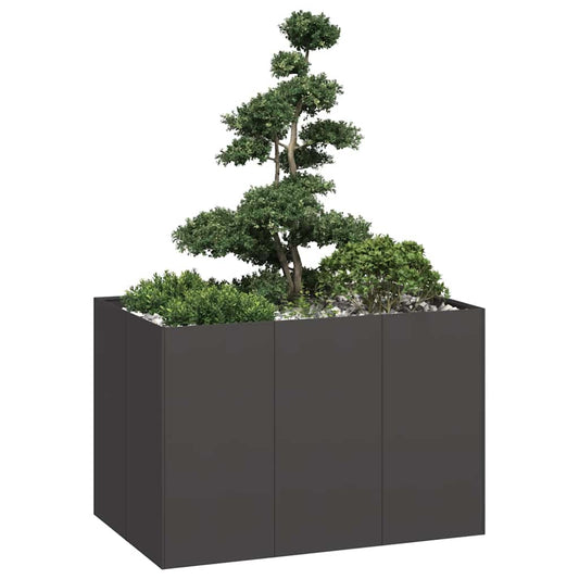 Plantenbak 120x80x80 cm staal zwart is nu te koop bij PeponiXL, paradijselijk wonen!
