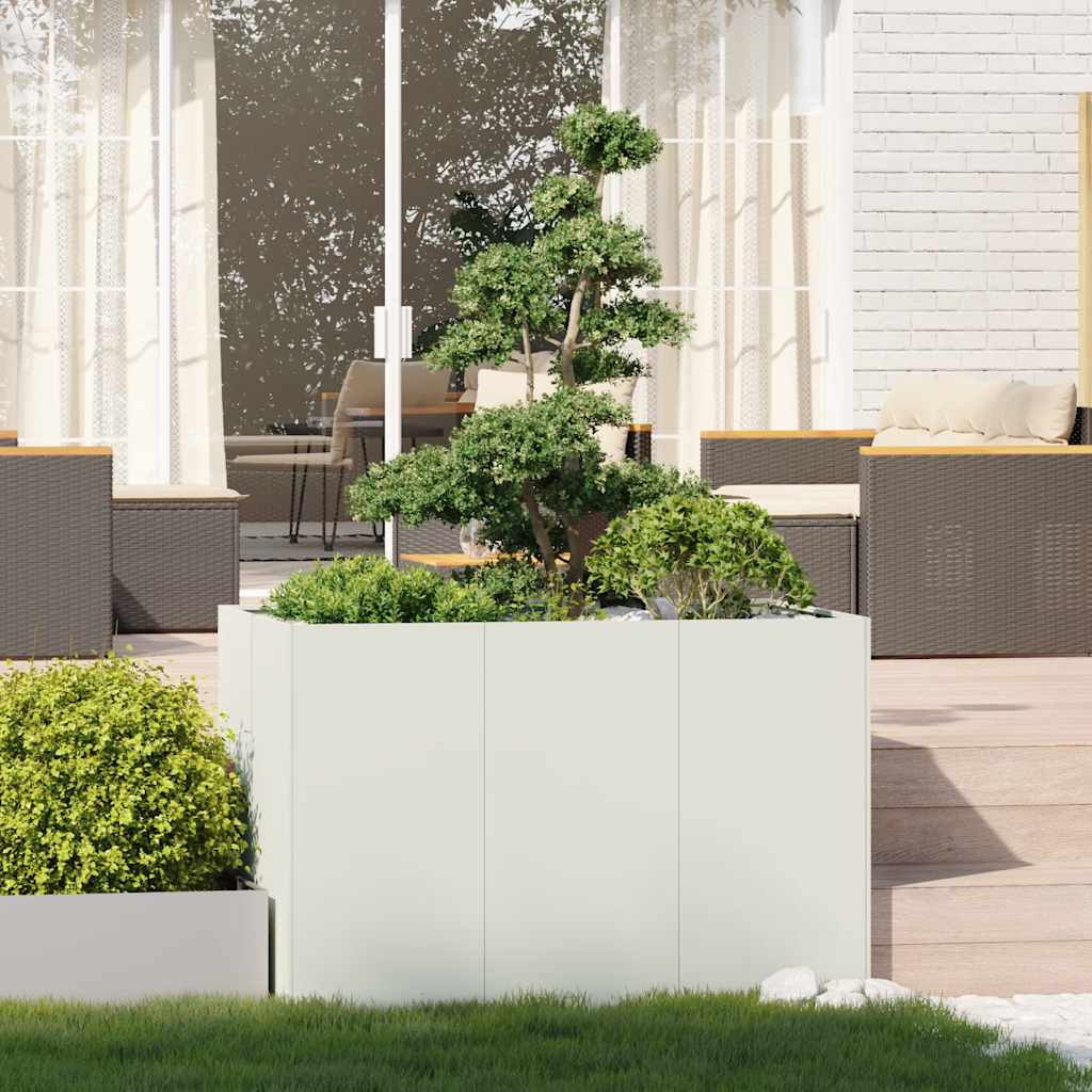 Plantenbak 120x80x80 cm staal wit is nu te koop bij PeponiXL, paradijselijk wonen!