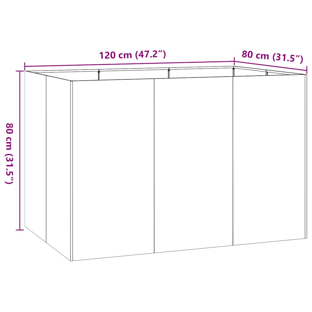 Plantenbak 120x80x80 cm staal wit is nu te koop bij PeponiXL, paradijselijk wonen!