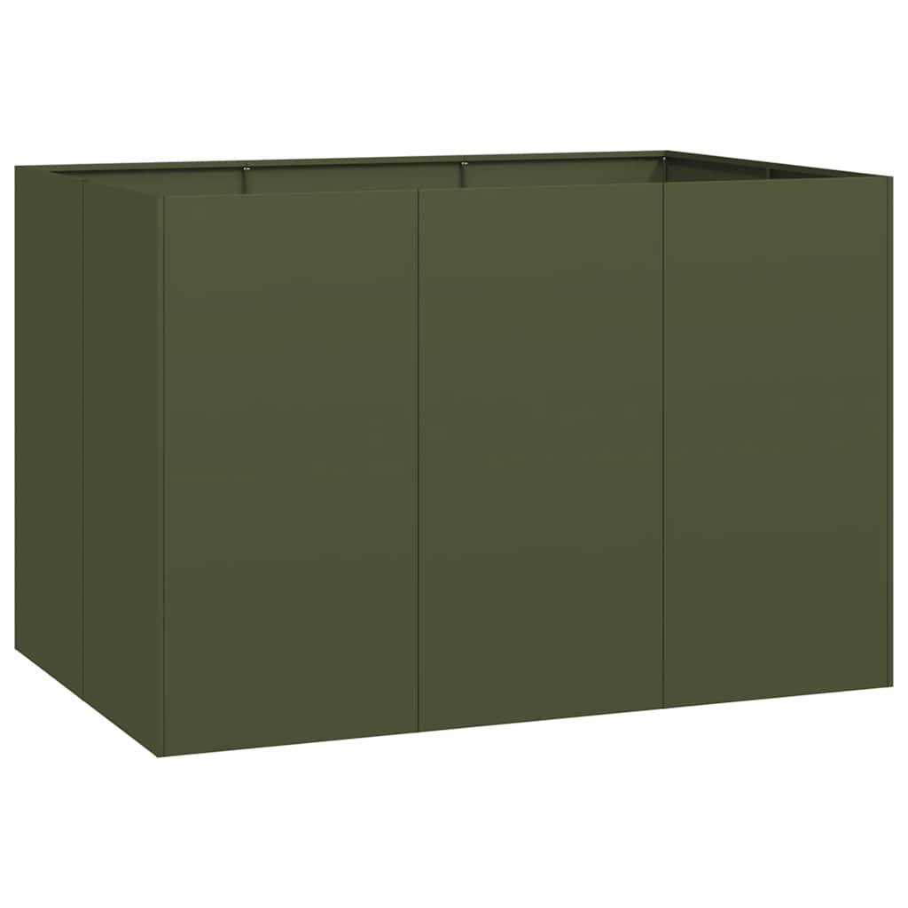 Plantenbak 120x80x80 cm staal olijfgroen is nu te koop bij PeponiXL, paradijselijk wonen!