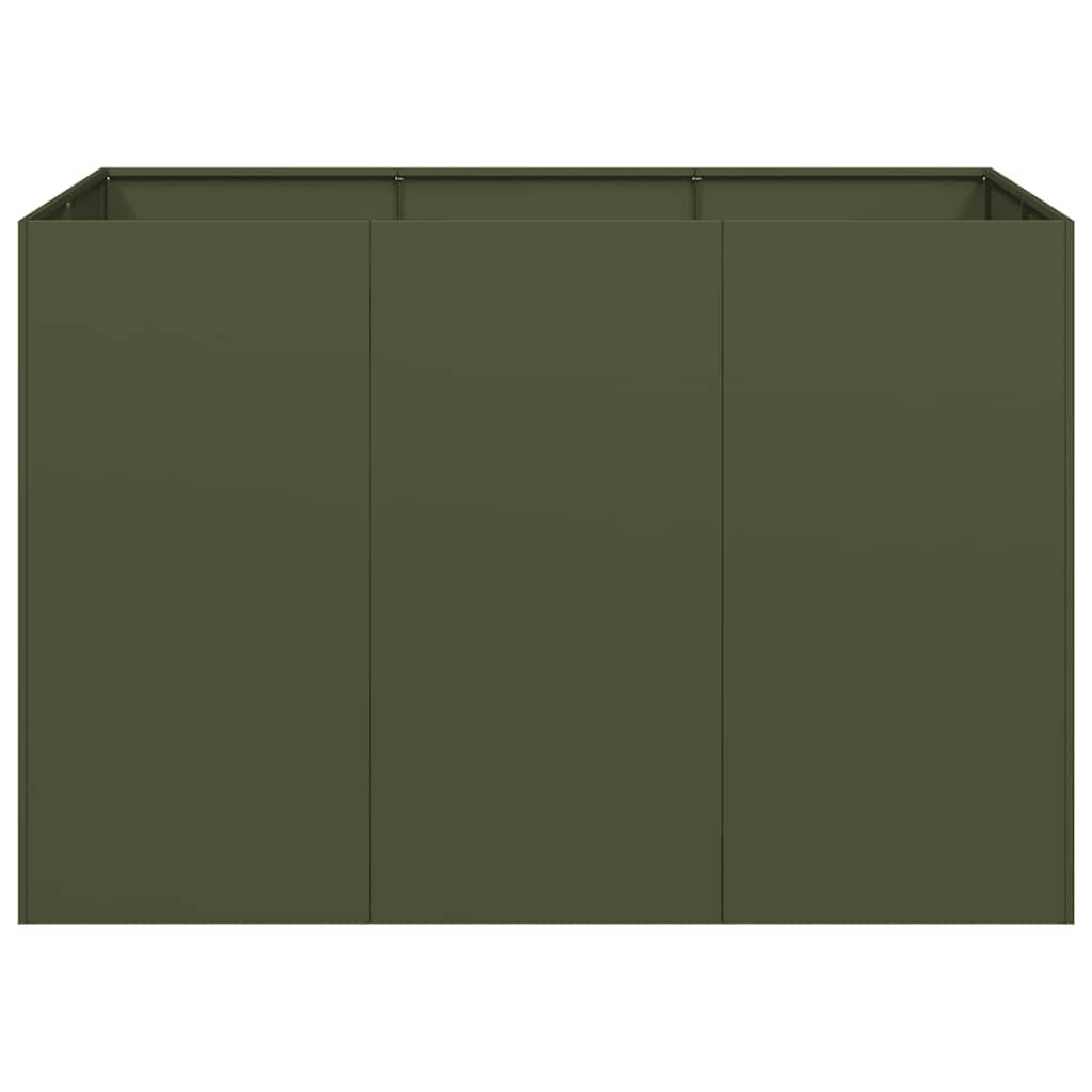 Plantenbak 120x80x80 cm staal olijfgroen is nu te koop bij PeponiXL, paradijselijk wonen!