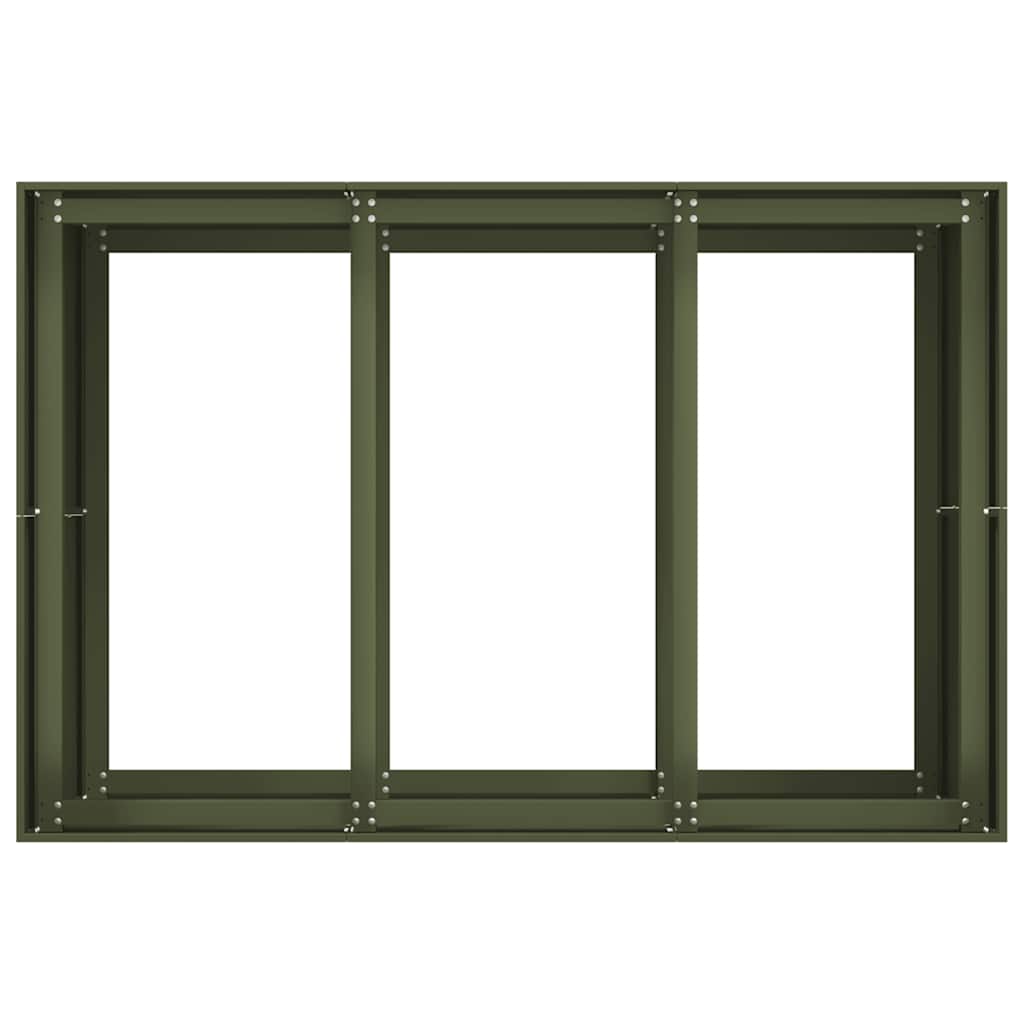 Plantenbak 120x80x80 cm staal olijfgroen is nu te koop bij PeponiXL, paradijselijk wonen!
