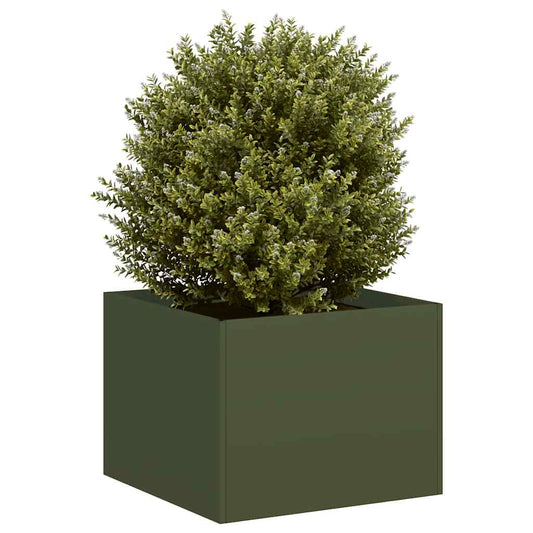 Plantenbak 40x40x30 cm staal olijfgroen is nu te koop bij PeponiXL, paradijselijk wonen!