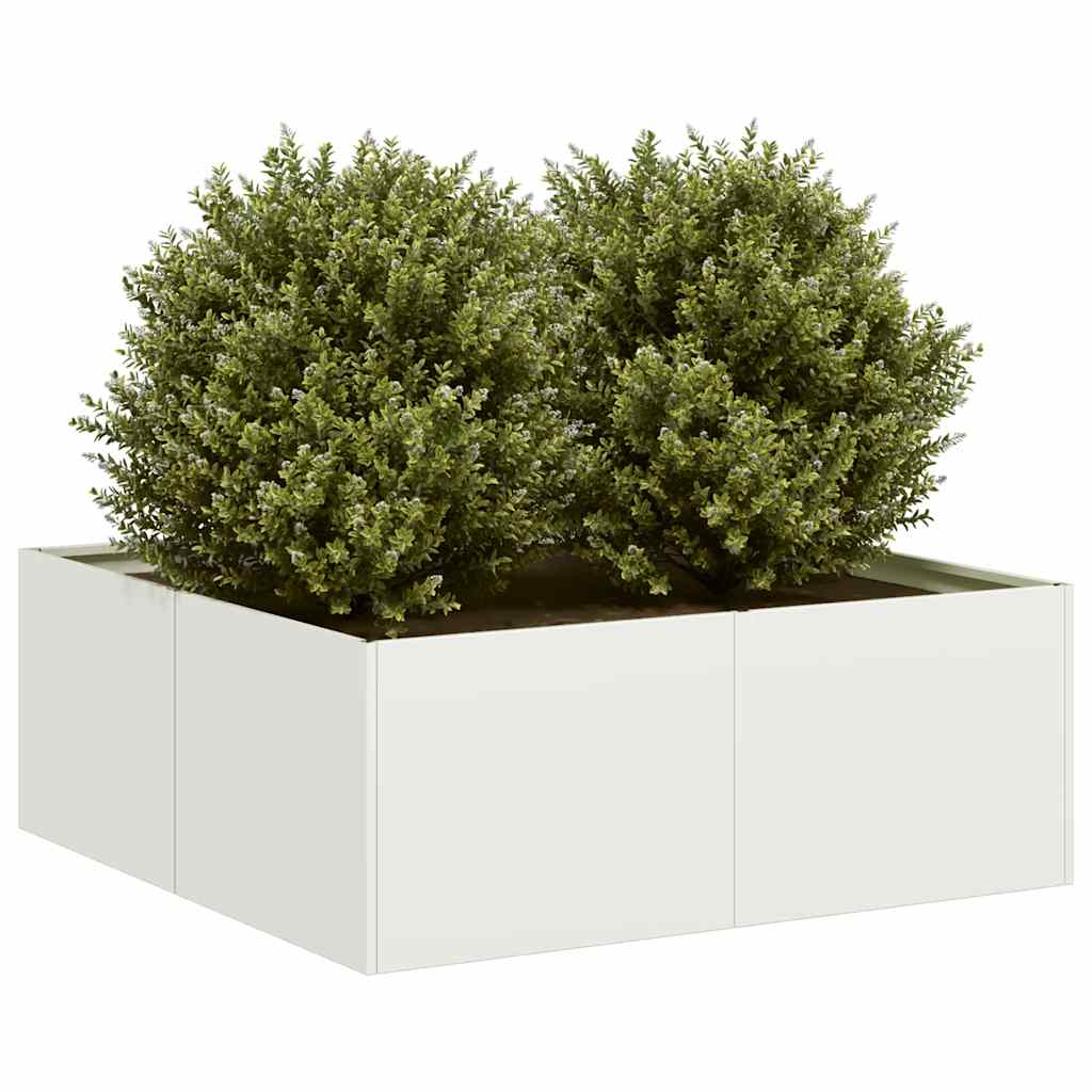 Plantenbak 80x80x30 cm staal wit is nu te koop bij PeponiXL, paradijselijk wonen!