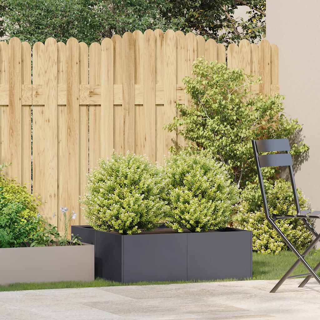 Plantenbak 80x80x30 cm staal antracietkleurig is nu te koop bij PeponiXL, paradijselijk wonen!