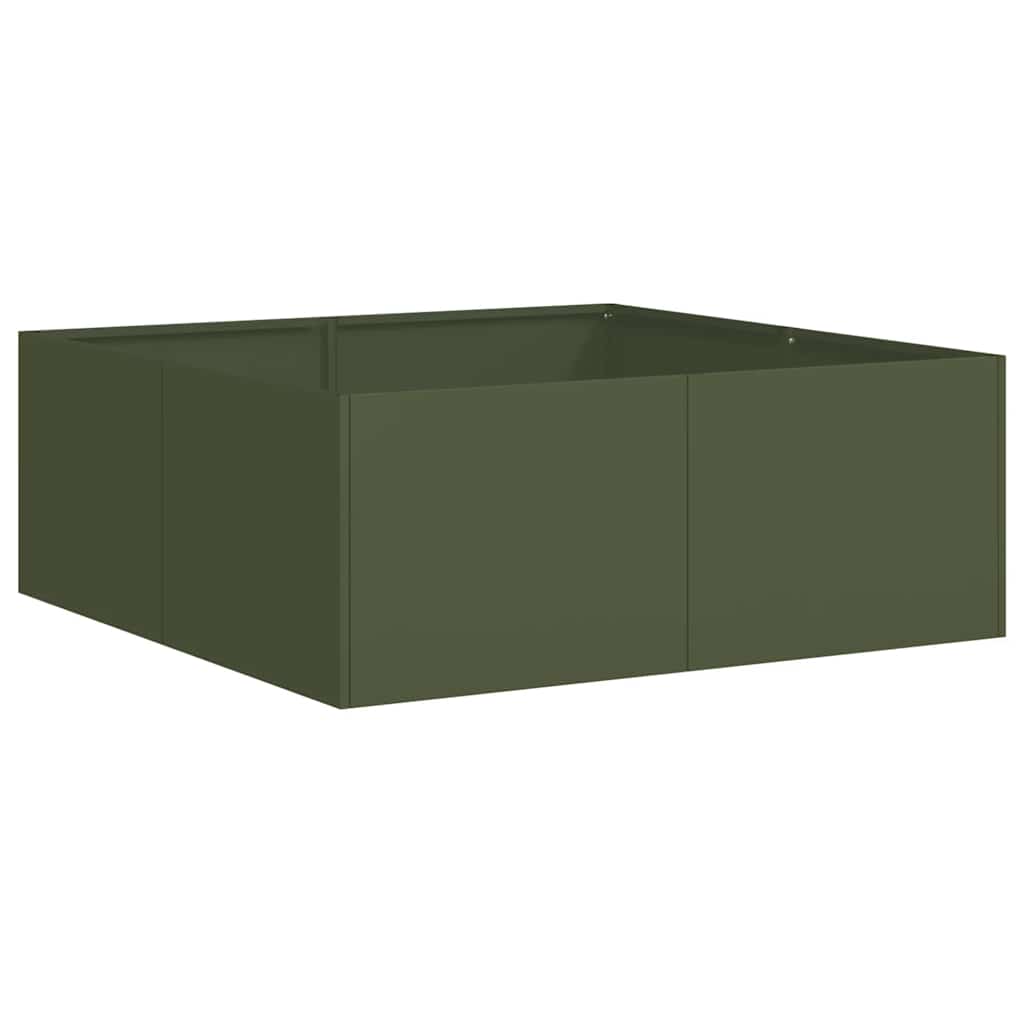 Plantenbak 80x80x30 cm staal olijfgroen is nu te koop bij PeponiXL, paradijselijk wonen!
