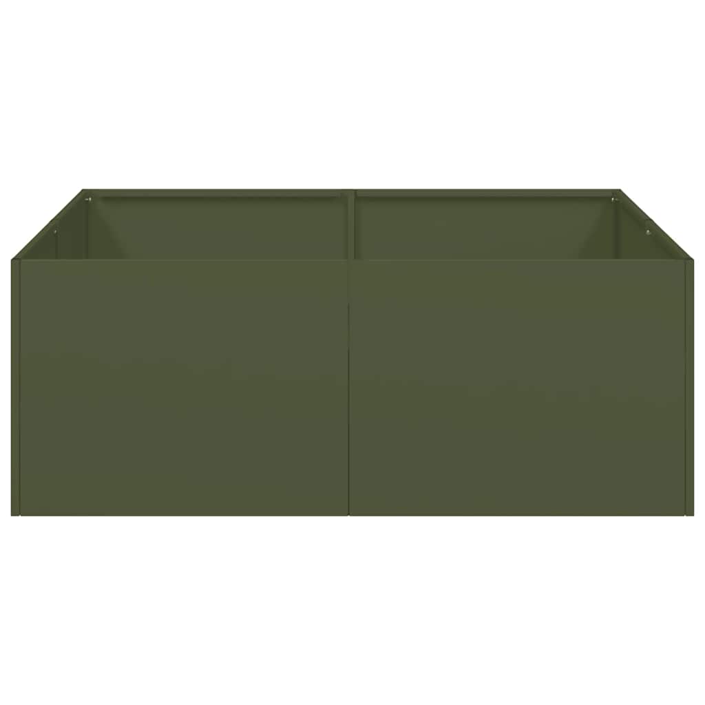Plantenbak 80x80x30 cm staal olijfgroen is nu te koop bij PeponiXL, paradijselijk wonen!