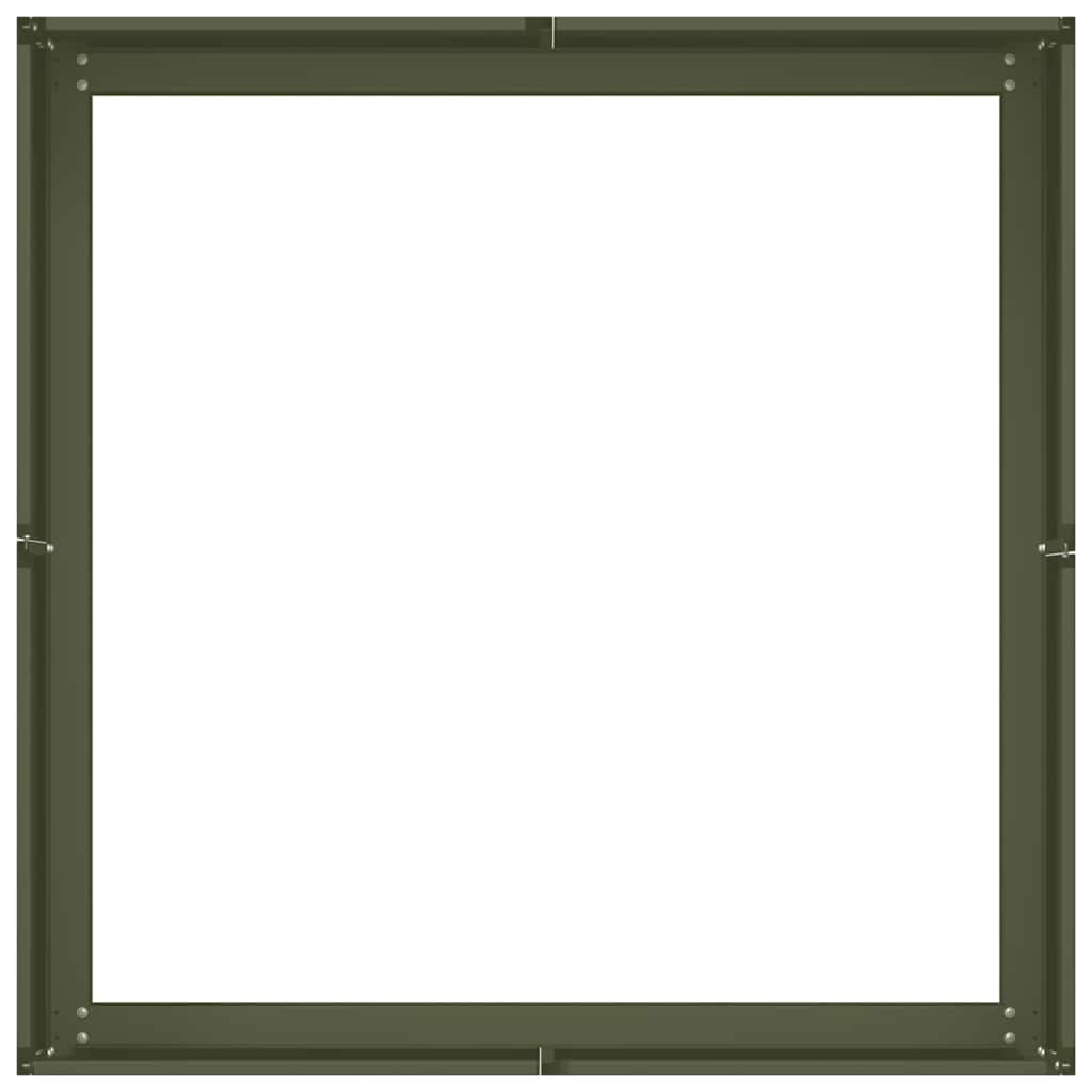 Plantenbak 80x80x30 cm staal olijfgroen is nu te koop bij PeponiXL, paradijselijk wonen!