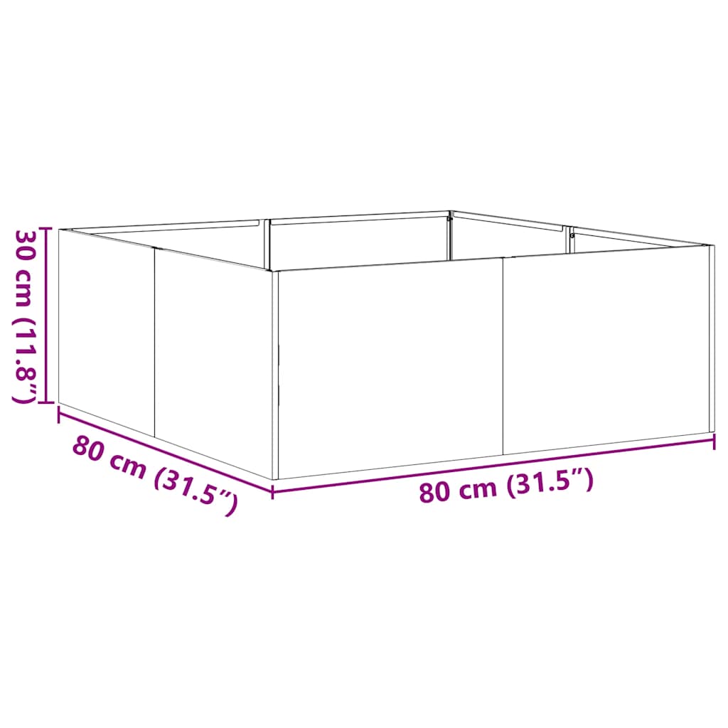 Plantenbak 80x80x30 cm gegalvaniseerd staal is nu te koop bij PeponiXL, paradijselijk wonen!