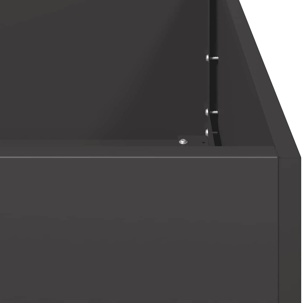 Plantenbak 100x100x30 cm staal zwart is nu te koop bij PeponiXL, paradijselijk wonen!