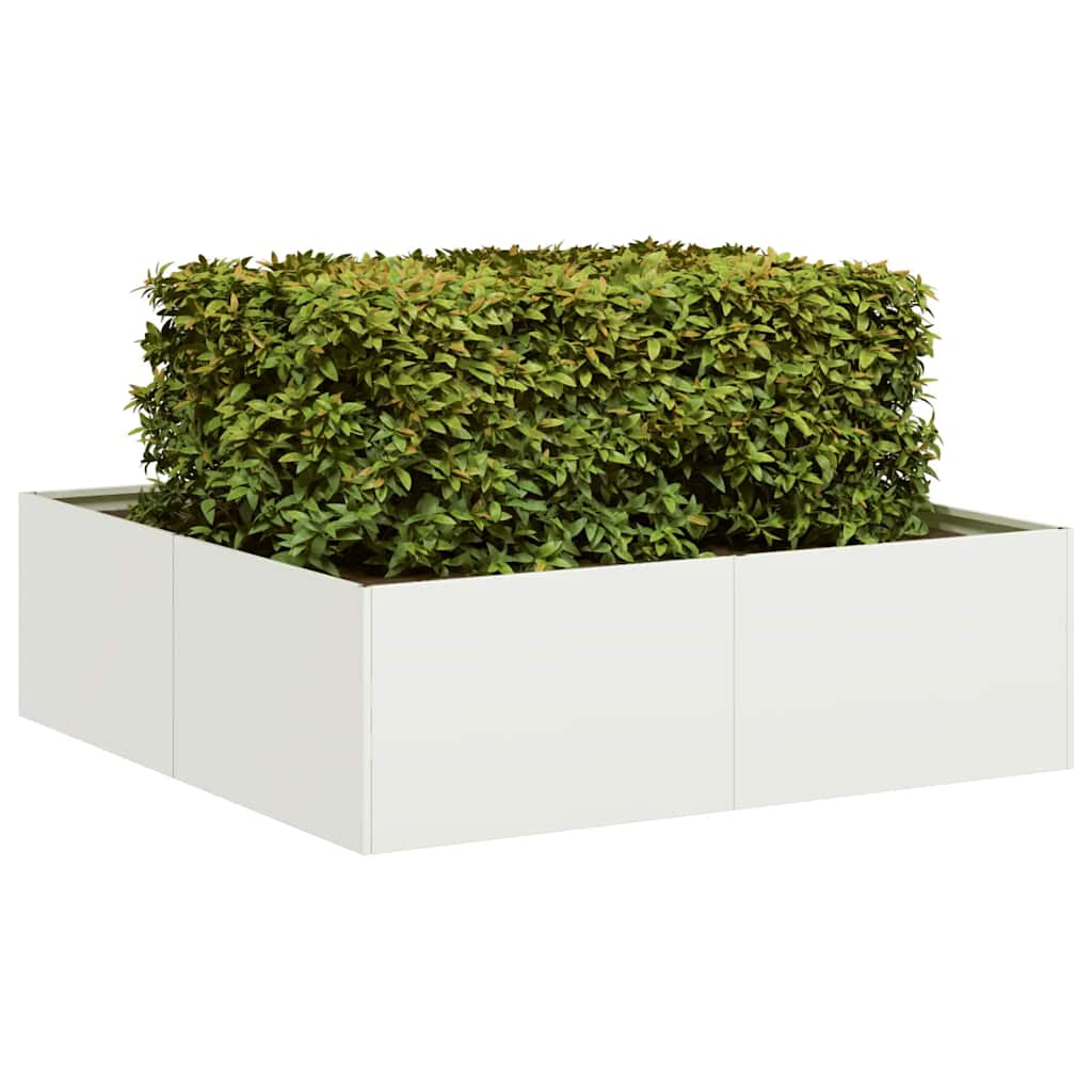 Plantenbak 100x100x30 cm staal wit is nu te koop bij PeponiXL, paradijselijk wonen!