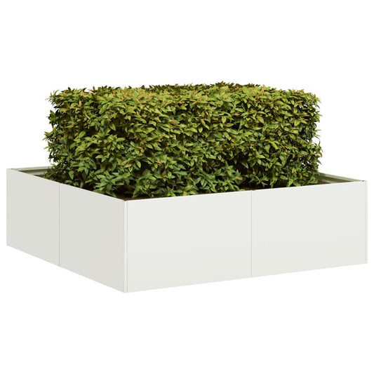 Plantenbak 100x100x30 cm staal wit is nu te koop bij PeponiXL, paradijselijk wonen!