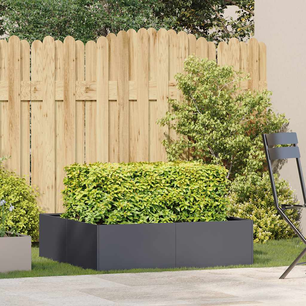 Plantenbak 100x100x30 cm staal antracietkleurig is nu te koop bij PeponiXL, paradijselijk wonen!