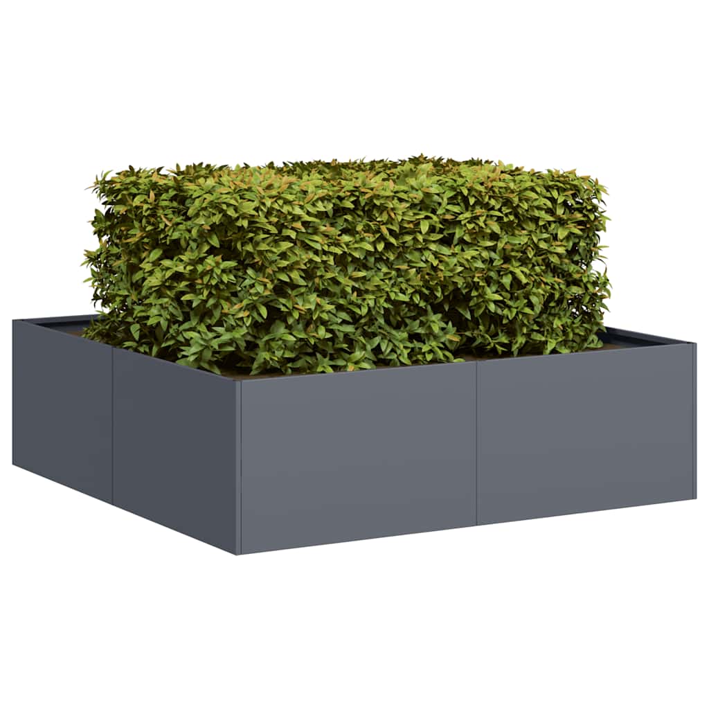 Plantenbak 100x100x30 cm staal antracietkleurig is nu te koop bij PeponiXL, paradijselijk wonen!