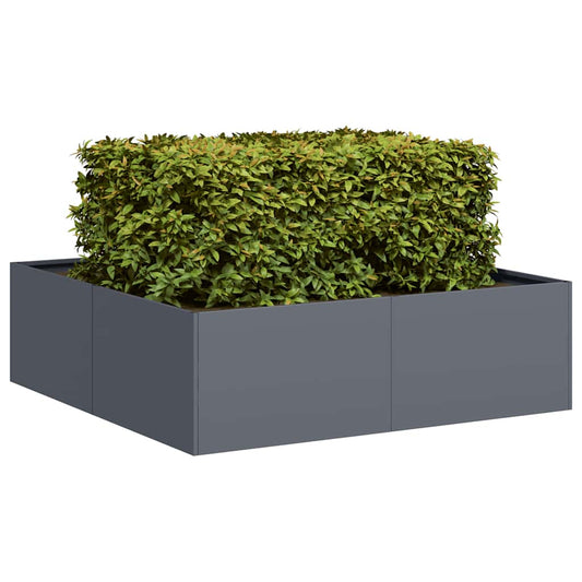 Plantenbak 100x100x30 cm staal antracietkleurig is nu te koop bij PeponiXL, paradijselijk wonen!