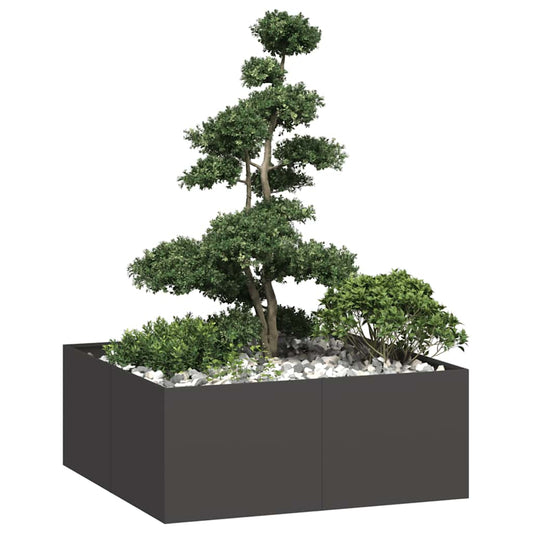 Plantenbak 100x100x40 cm staal zwart is nu te koop bij PeponiXL, paradijselijk wonen!