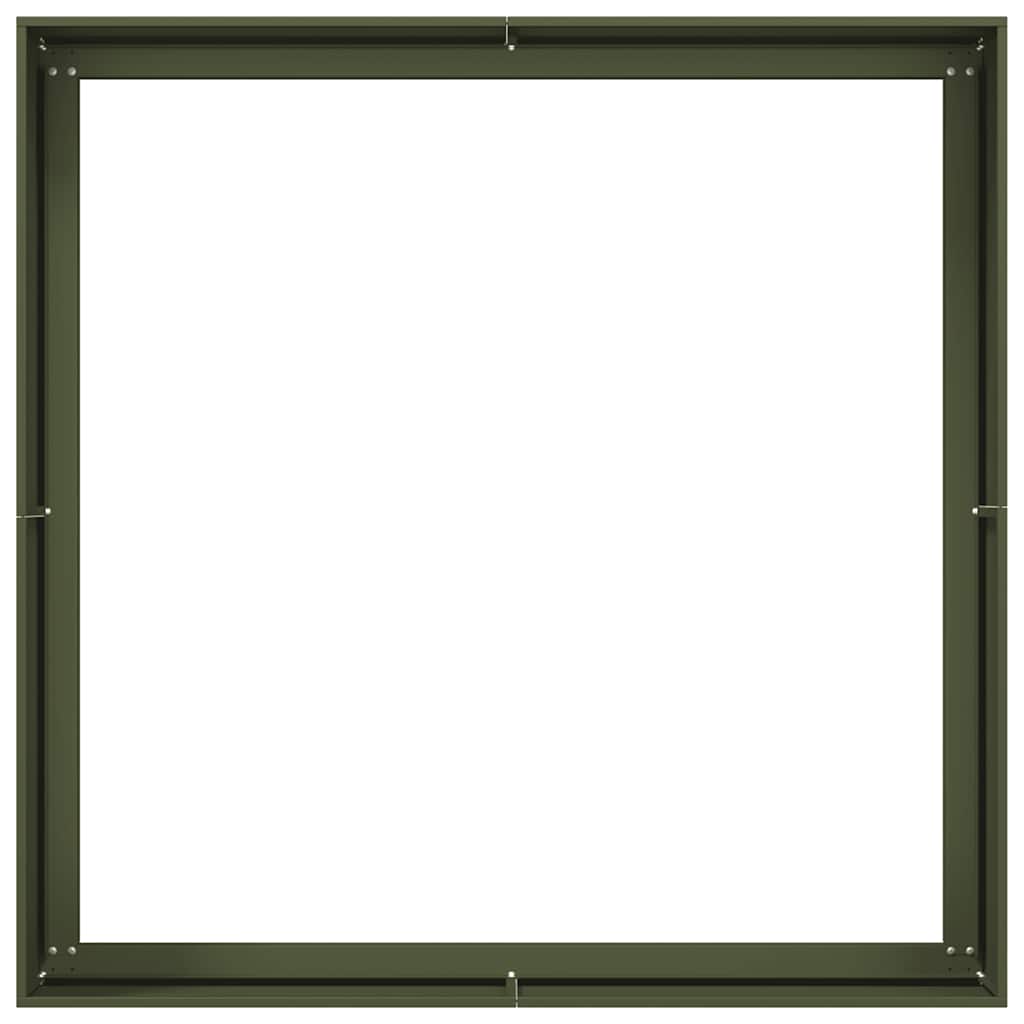 Plantenbak 100x100x40 cm staal olijfgroen is nu te koop bij PeponiXL, paradijselijk wonen!