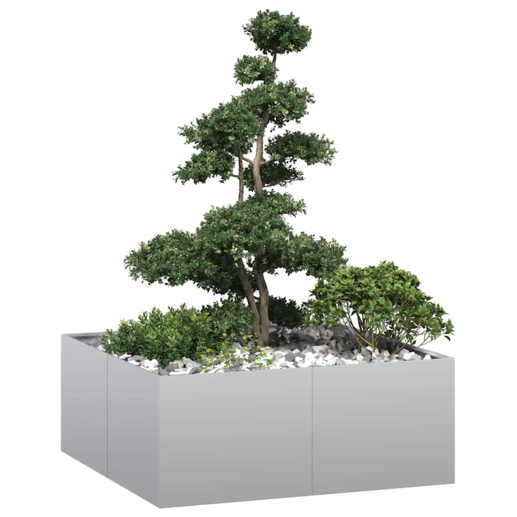 Plantenbak 100x100x40 cm gegalvaniseerd staal is nu te koop bij PeponiXL, paradijselijk wonen!