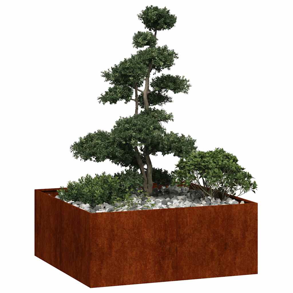 Plantenbak roestig 100x100x40 cm weervast staal is nu te koop bij PeponiXL, paradijselijk wonen!