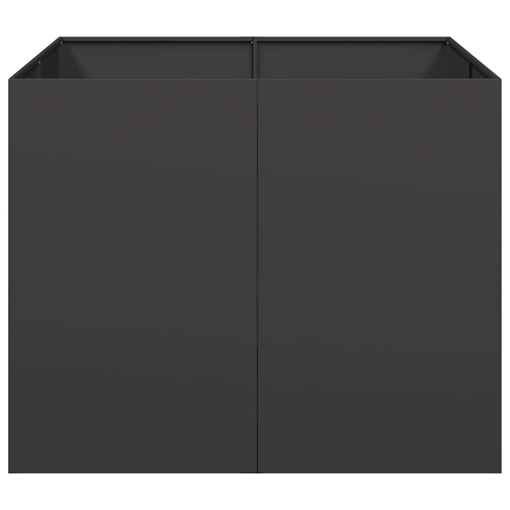Plantenbak 100x100x80 cm staal zwart is nu te koop bij PeponiXL, paradijselijk wonen!