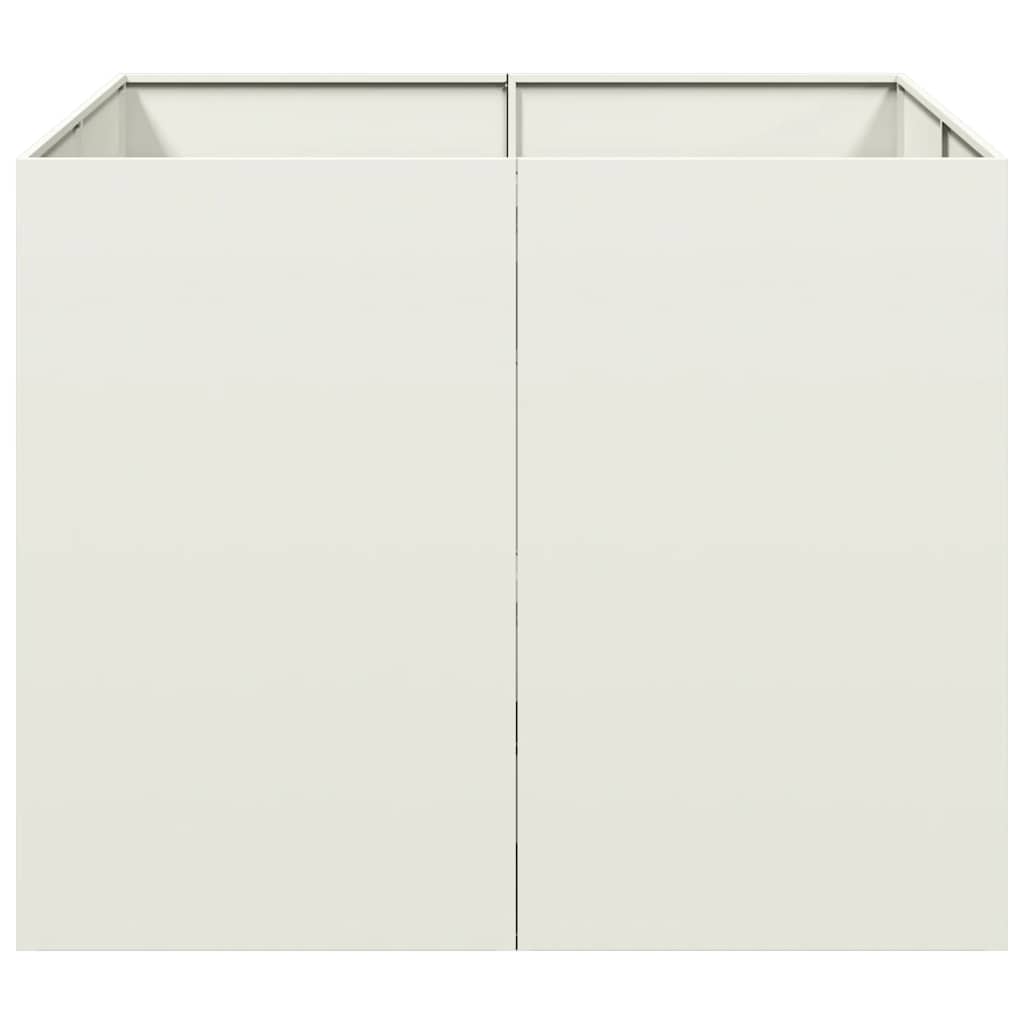 Plantenbak 100x100x80 cm staal wit is nu te koop bij PeponiXL, paradijselijk wonen!