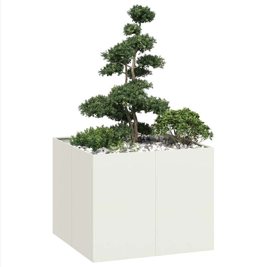 Plantenbak 100x100x80 cm staal wit is nu te koop bij PeponiXL, paradijselijk wonen!