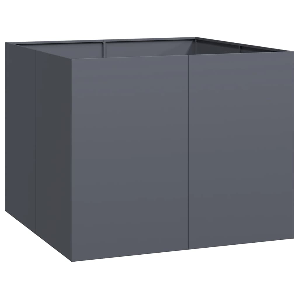 Plantenbak 100x100x80 cm staal antracietkleurig is nu te koop bij PeponiXL, paradijselijk wonen!