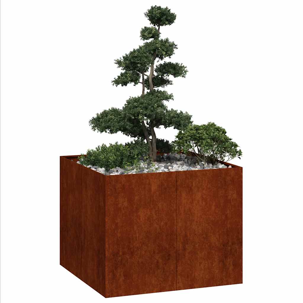 Plantenbak roestig 100x100x80 cm weervast staal is nu te koop bij PeponiXL, paradijselijk wonen!