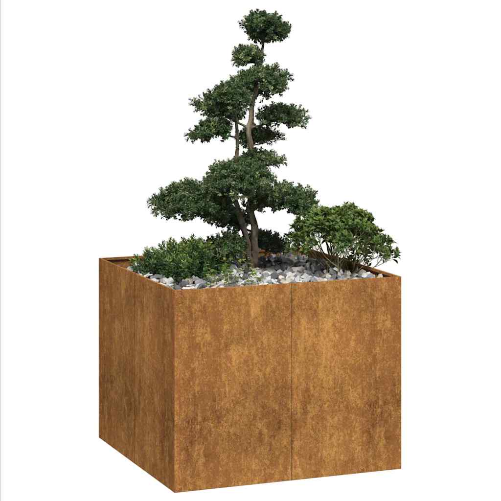 Plantenbak roestig 100x100x80 cm weervast staal is nu te koop bij PeponiXL, paradijselijk wonen!