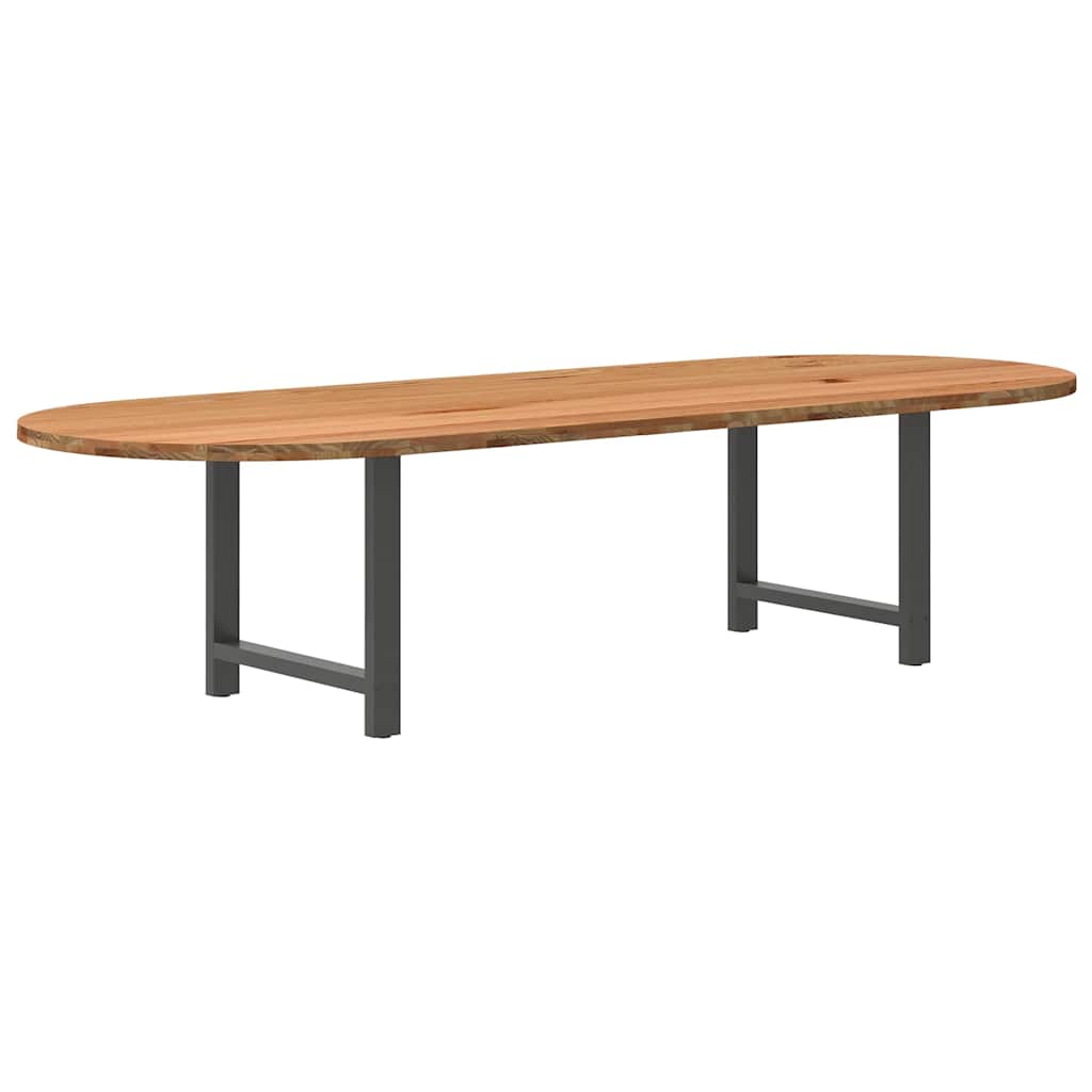 Eettafel 320x120x74 cm ovaal massief eikenhout lichtbruin is nu te koop bij PeponiXL, paradijselijk wonen!