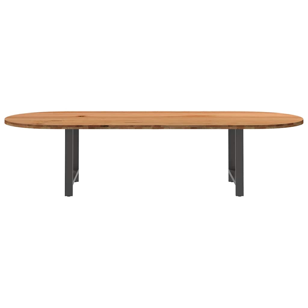 Eettafel 320x120x74 cm ovaal massief eikenhout lichtbruin is nu te koop bij PeponiXL, paradijselijk wonen!