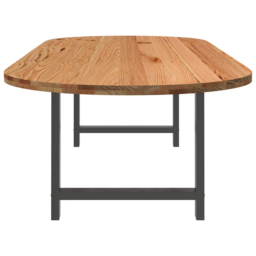 Eettafel 320x120x74 cm ovaal massief eikenhout lichtbruin is nu te koop bij PeponiXL, paradijselijk wonen!