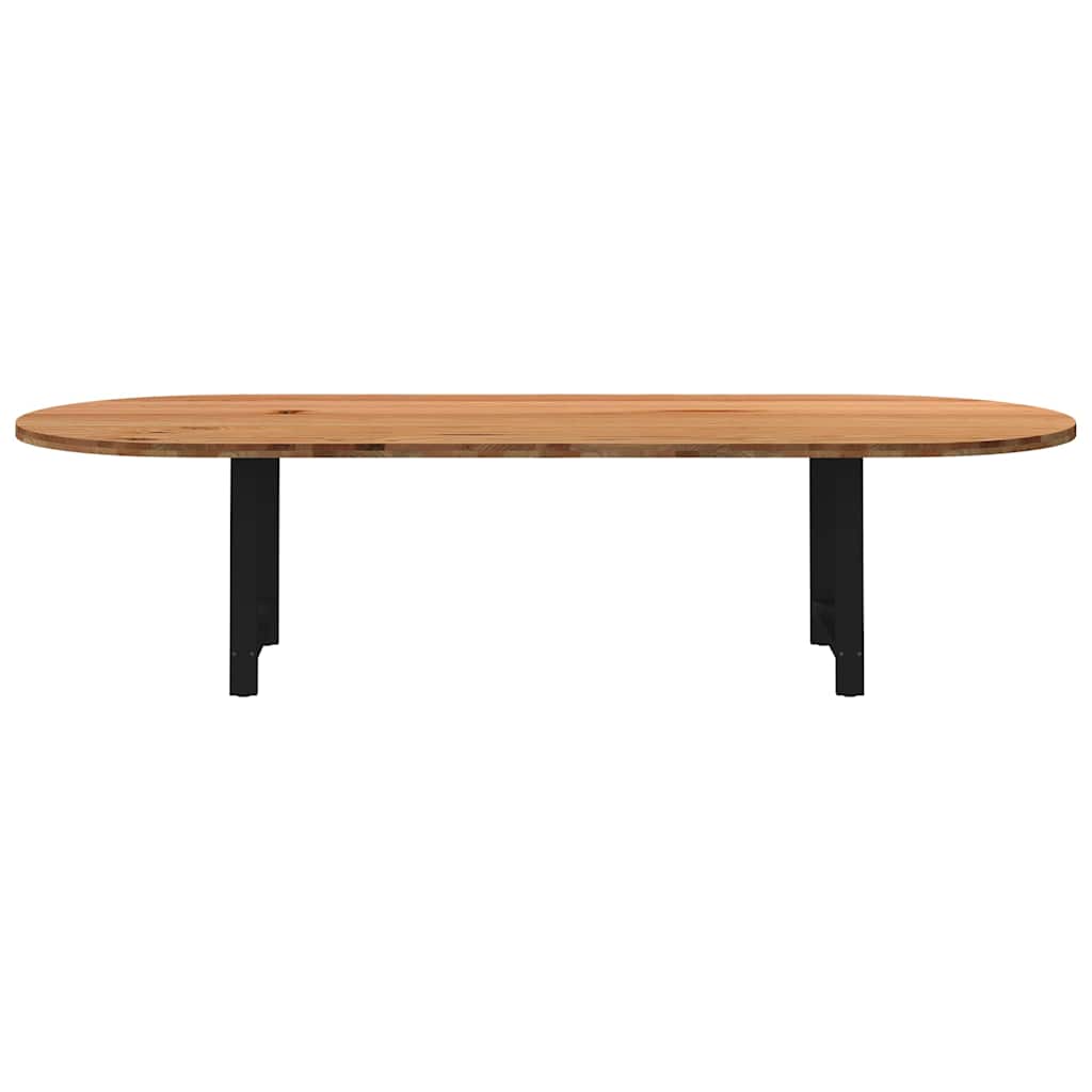 Eettafel 320x120x74 cm ovaal massief eikenhout lichtbruin is nu te koop bij PeponiXL, paradijselijk wonen!