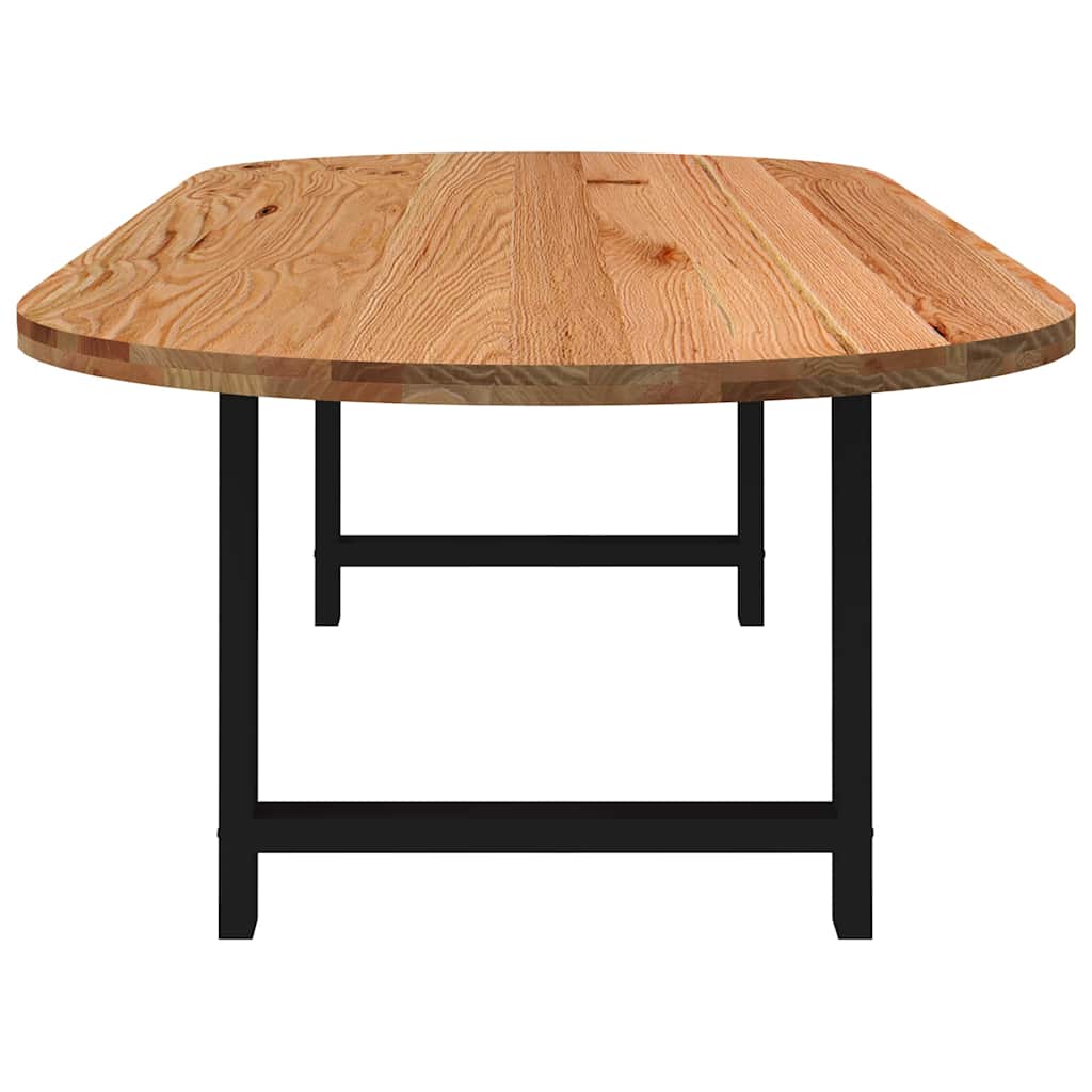 Eettafel 320x120x74 cm ovaal massief eikenhout lichtbruin is nu te koop bij PeponiXL, paradijselijk wonen!