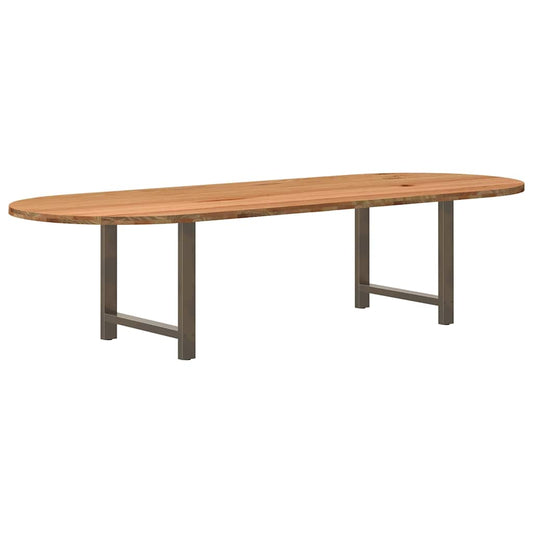 Eettafel 320x120x74 cm ovaal massief eikenhout lichtbruin is nu te koop bij PeponiXL, paradijselijk wonen!