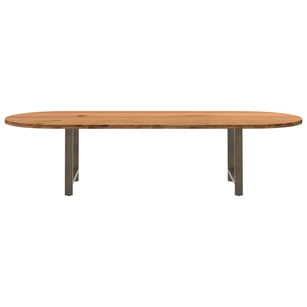 Eettafel 320x120x74 cm ovaal massief eikenhout lichtbruin is nu te koop bij PeponiXL, paradijselijk wonen!