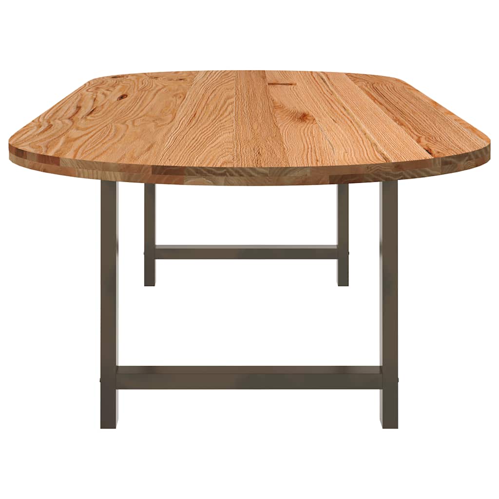 Eettafel 320x120x74 cm ovaal massief eikenhout lichtbruin is nu te koop bij PeponiXL, paradijselijk wonen!