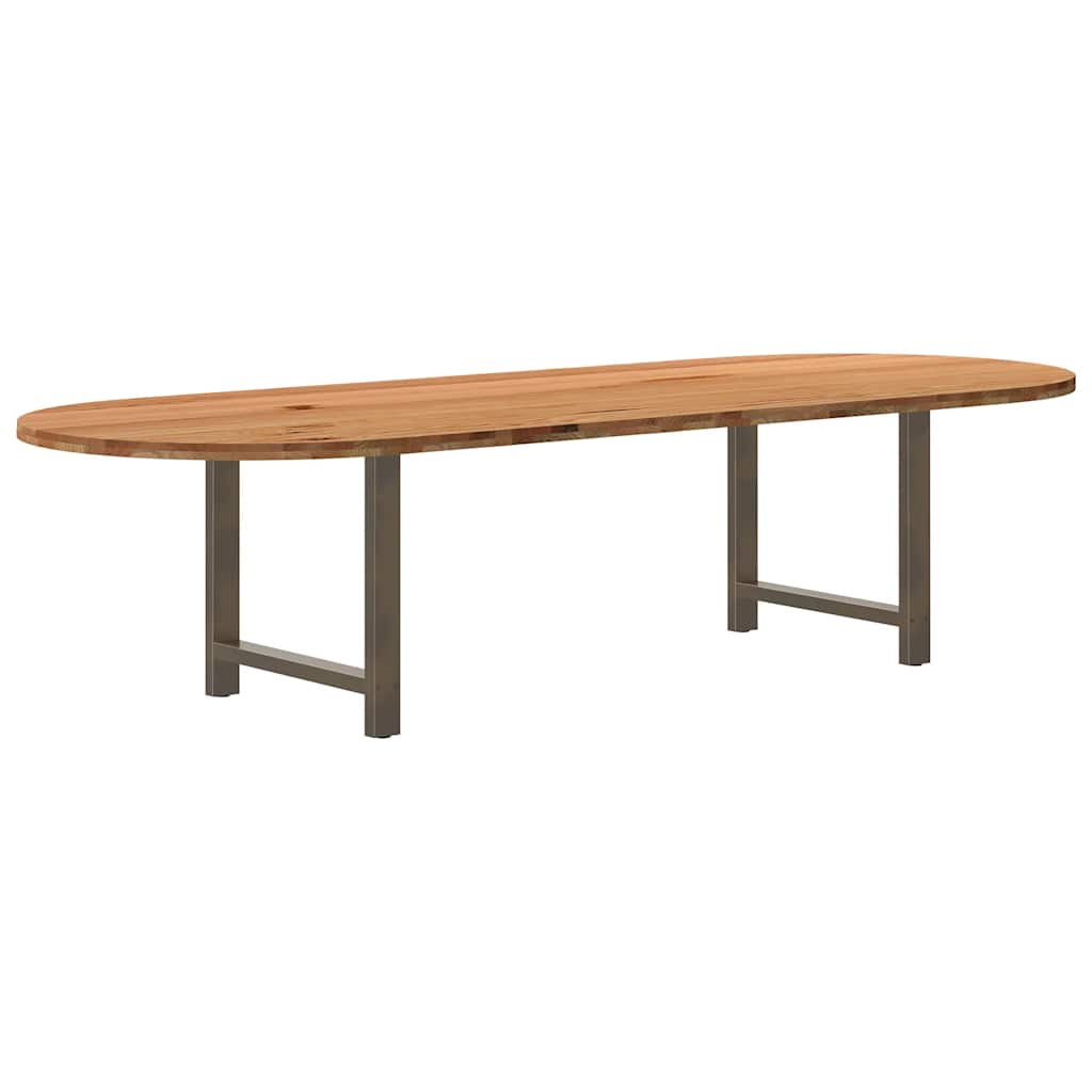 Eettafel 320x120x74 cm ovaal massief eikenhout lichtbruin is nu te koop bij PeponiXL, paradijselijk wonen!