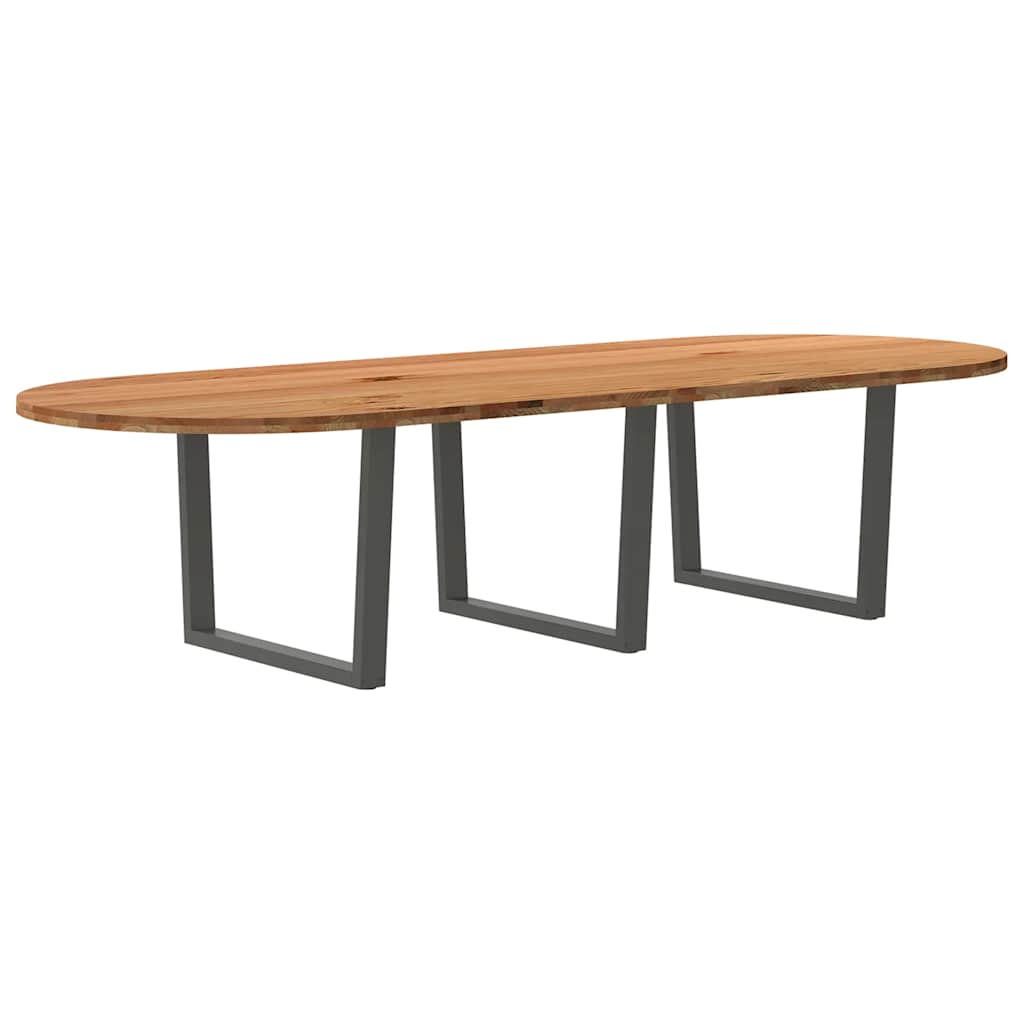 Eettafel 320x120x74 cm ovaal massief eikenhout lichtbruin is nu te koop bij PeponiXL, paradijselijk wonen!