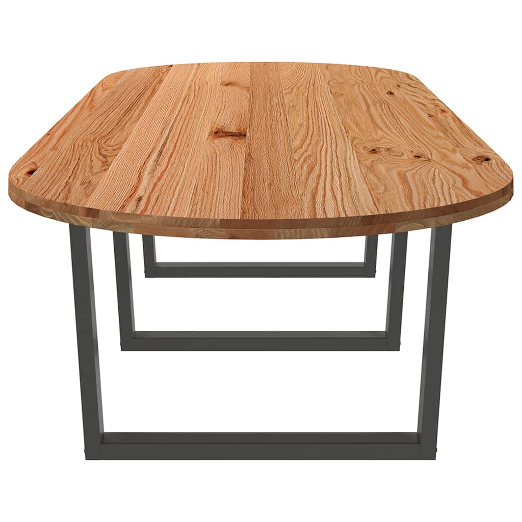 Eettafel 320x120x74 cm ovaal massief eikenhout lichtbruin is nu te koop bij PeponiXL, paradijselijk wonen!