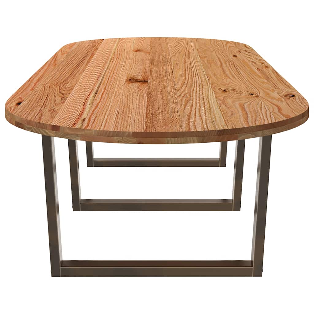 Eettafel 320x120x74 cm ovaal massief eikenhout lichtbruin is nu te koop bij PeponiXL, paradijselijk wonen!