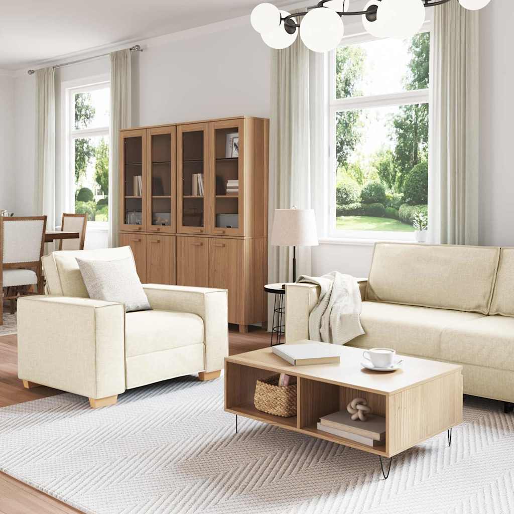 Bankstel 3 pcs Beige 220 x 80 x 84 cm Linnen-mix stof is nu te koop bij PeponiXL, paradijselijk wonen!