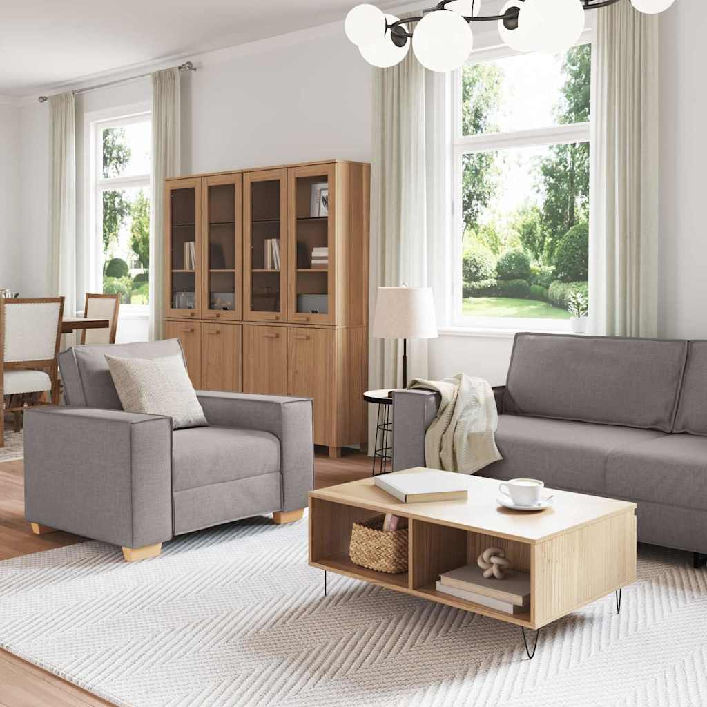 Bank 3 pcs Taupe 220 x 80 x 84 cm Linnen-mix stof is nu te koop bij PeponiXL, paradijselijk wonen!