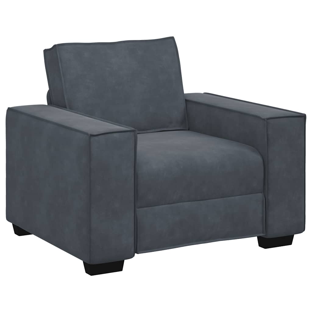 3-delige Loungeset met kussens fluweel donkergrijs is nu te koop bij PeponiXL, paradijselijk wonen!