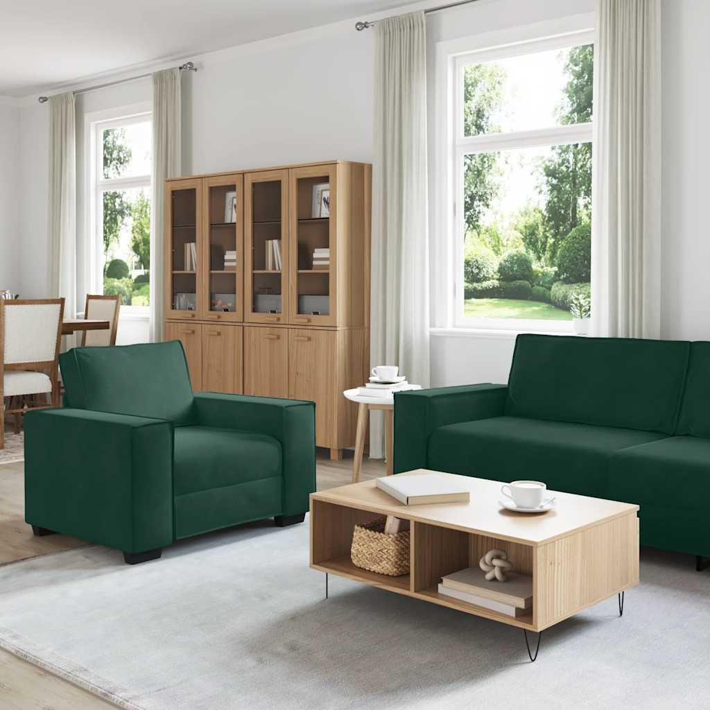 3-delige Loungeset met kussens fluweel donkergroen is nu te koop bij PeponiXL, paradijselijk wonen!