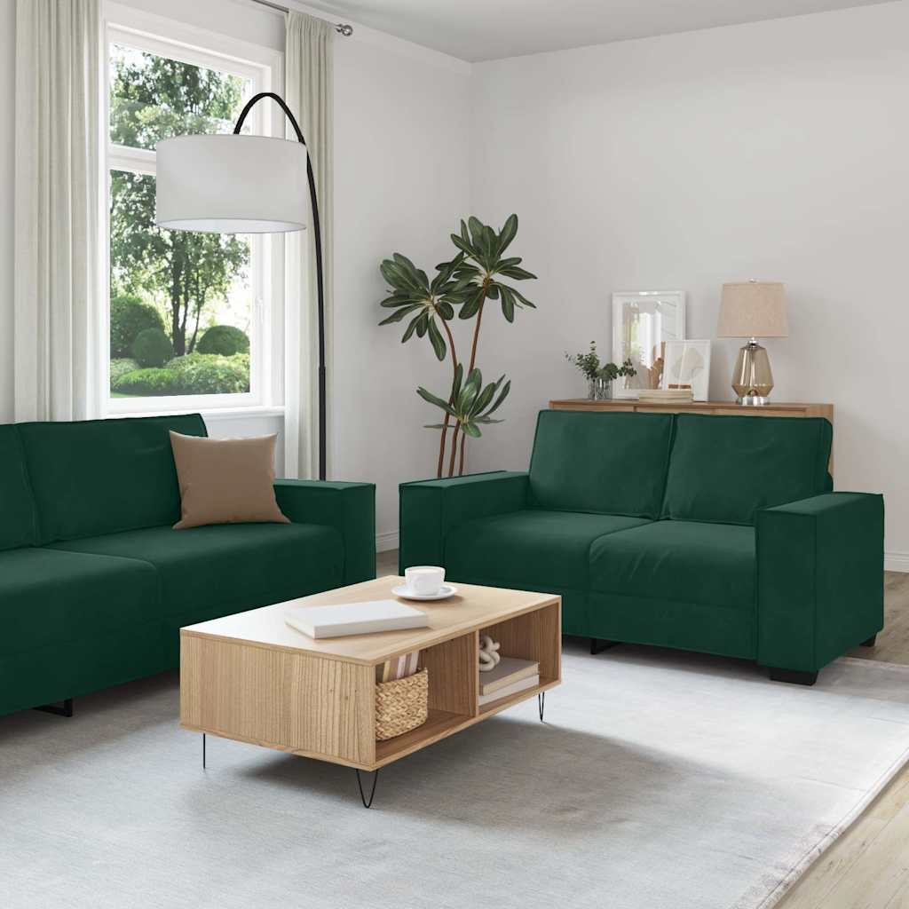 3-delige Loungeset met kussens fluweel donkergroen is nu te koop bij PeponiXL, paradijselijk wonen!