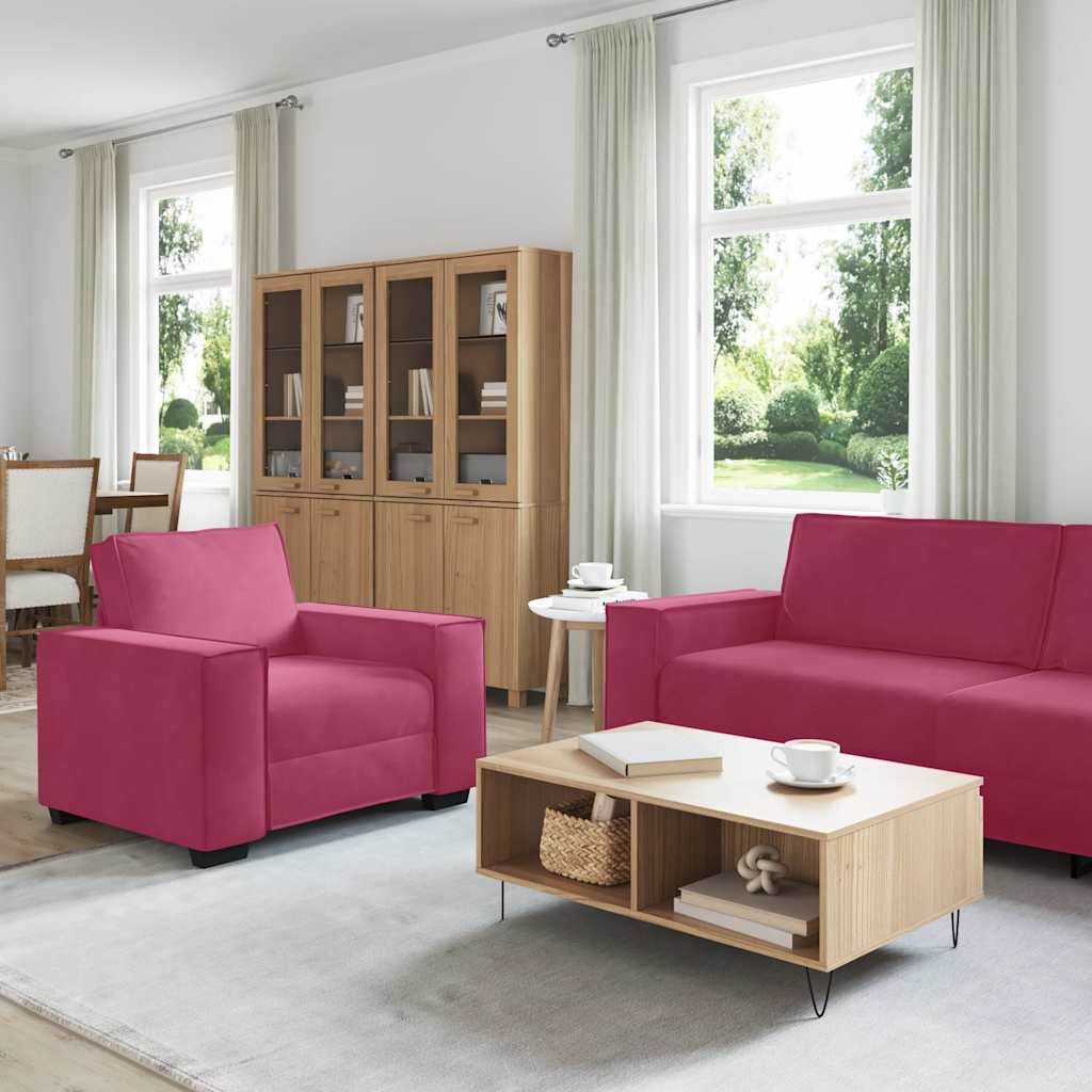 3-delige Loungeset met kussens fluweel wijnrood is nu te koop bij PeponiXL, paradijselijk wonen!