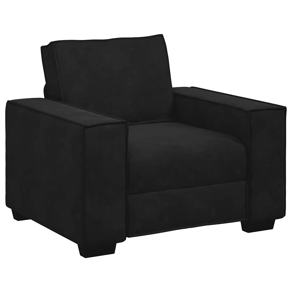 3-delige Loungeset met kussens fluweel zwart is nu te koop bij PeponiXL, paradijselijk wonen!