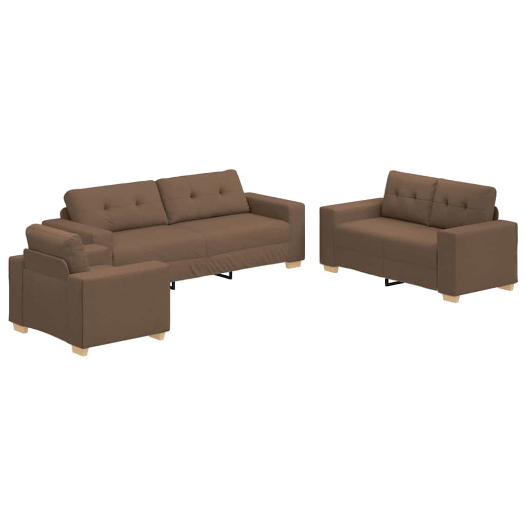 Bank 3 pcs Bruin 221 x 80 x 80 cm Linnen-mix stof is nu te koop bij PeponiXL, paradijselijk wonen!